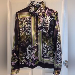 Nara Camicie Made In Italy Gorgeous Patterned Blouse